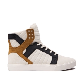 Mens Supra High Top Shoes SKYTOP Bone/Black/bone | AU-69535